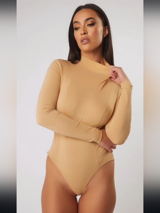 Ladaire Tops - NWT LADAIRE | Mock Neck Long Sleeve Bodysuit